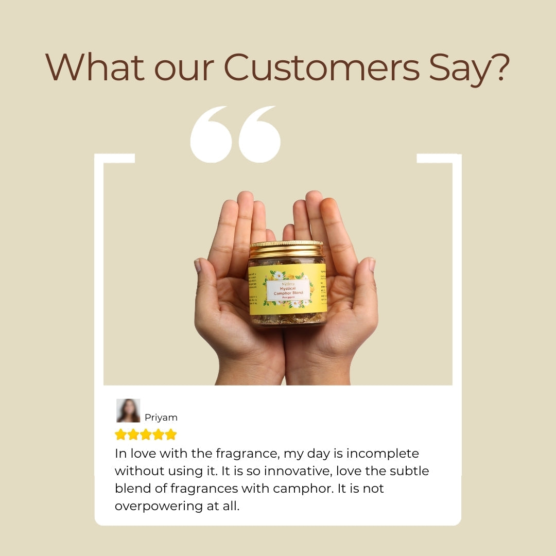 A happy customer review for Nytarra Mystical Camphor Blend! Loved for its subtle, non-overpowering fragrance. 