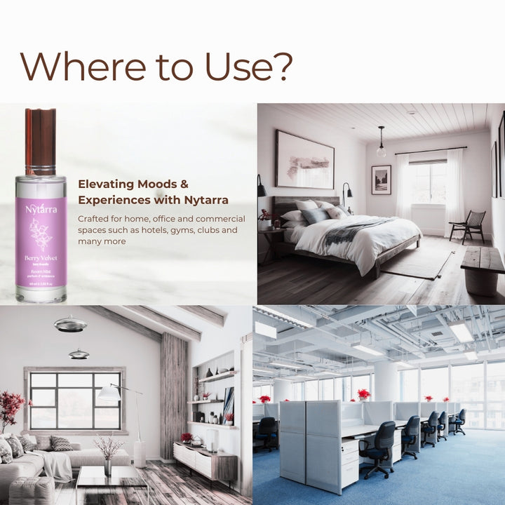 Nytarra Luxe Room Mist – Perfect for homes, offices, hotels, gyms & more. Elevate moods with long-lasting, natural fragrances.