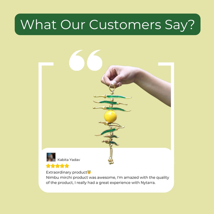 Customer reviews with Nimbu Mirchi Good Luck Charm.