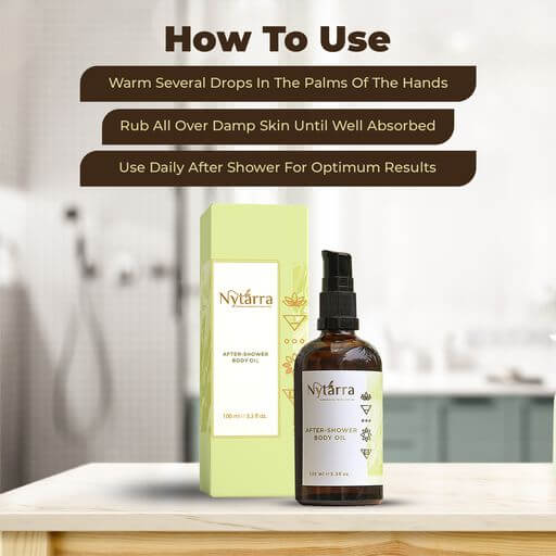 nytarra after shower body oil how to use