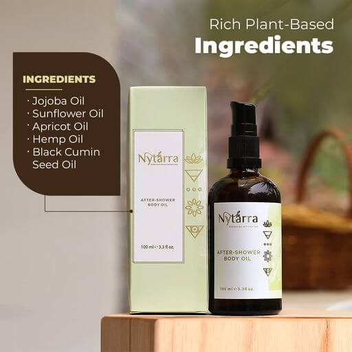 nytarra after shower body oil ingredients