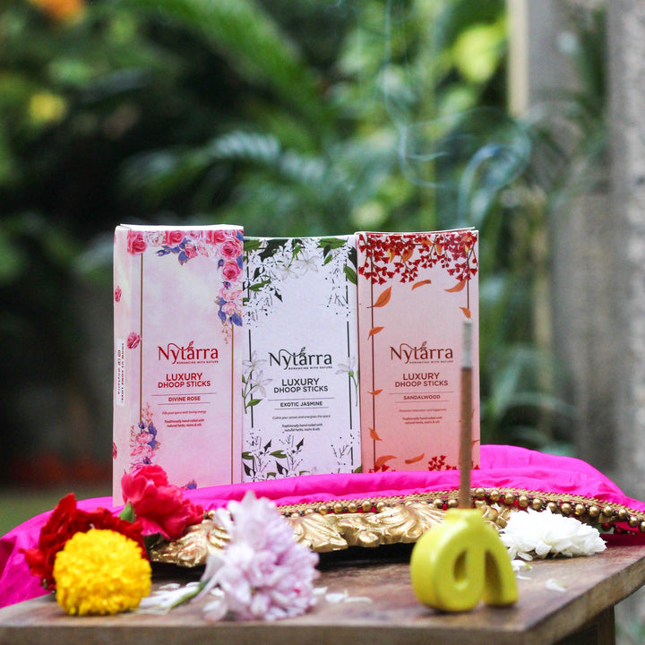 Luxury Dhoop Sticks Combo - Pack of 3 Fragrances - Nytarra Naturals