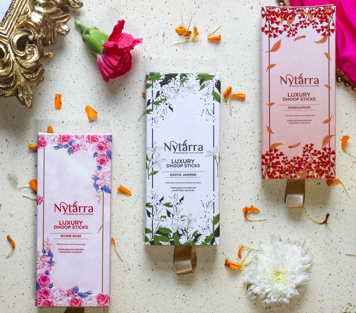 Luxury Dhoop Sticks Combo - Pack of 3 Fragrances - Nytarra Naturals